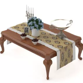 European Coffee Table Furniture Set 3d model