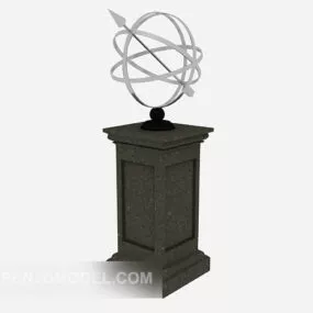 European Antique Column Decoration 3d model
