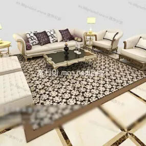 European Luxury Furniture Sofa Coffee Table 3d model
