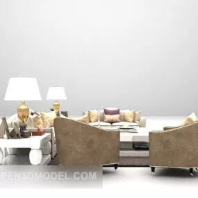 European Combination Sofa Table Lamp 3d model