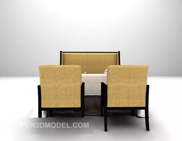 Simple European Combination Table Chair 3d model Simple European Combination Table Chair 3d model