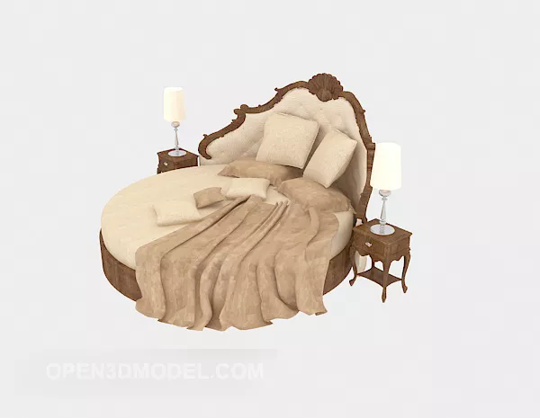 European Creative Round Bed 3d model European Creative Round Bed 3d model