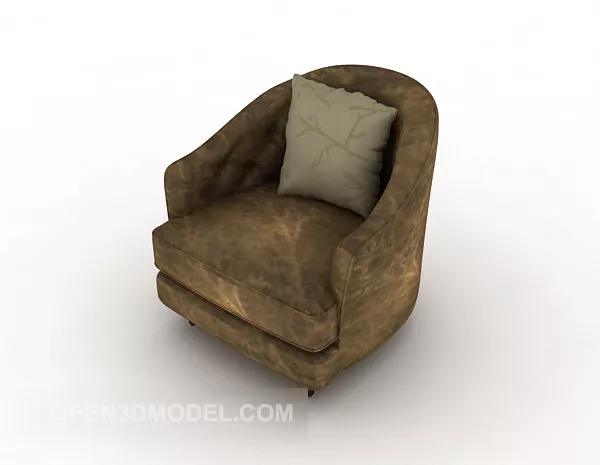 European Dark Brown Retro Single Sofa 3d model European Dark Brown Retro Single Sofa 3d model