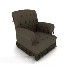 European Dark Gray Single Sofa 3d model