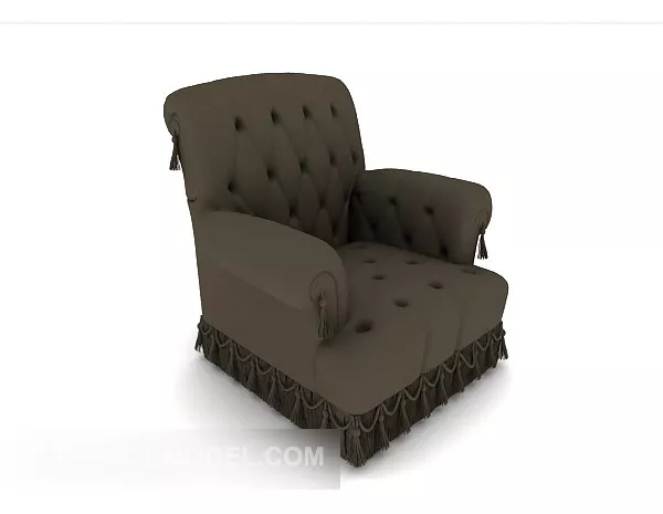 European Dark Gray Single Sofa 3d model European Dark Gray Single Sofa 3d model
