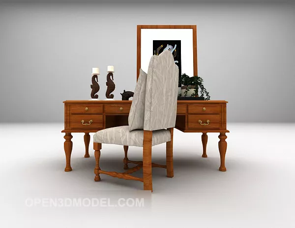 European Desk Chair Painting Set 3d model European Desk Chair Painting Set 3d model