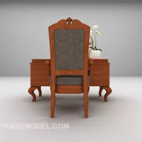 Mahogany European Desk Chair 3d model