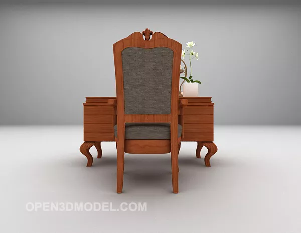 Mahogany European Desk Chair 3d model Mahogany European Desk Chair 3d model
