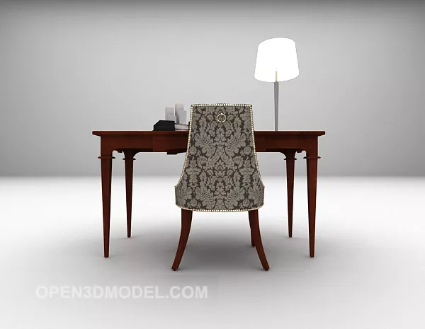 European Work Desk Set 3d model European Work Desk Set 3d model