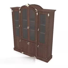 European Bookcase Display Cabinet 3d model