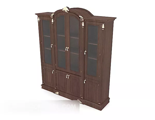 Bookcase Office Cabinet Classic Style 3d model