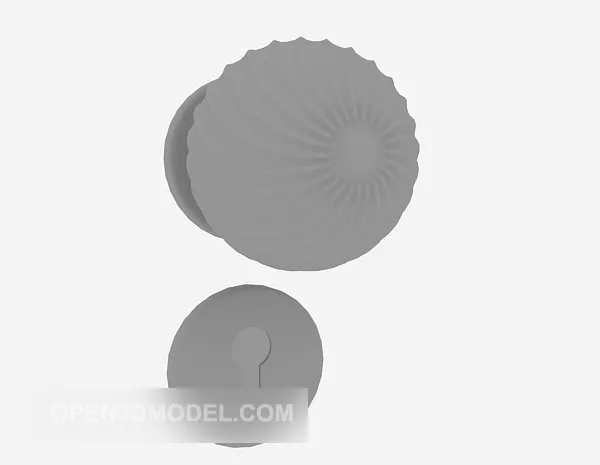 Wood Door With Inner Window 3d model