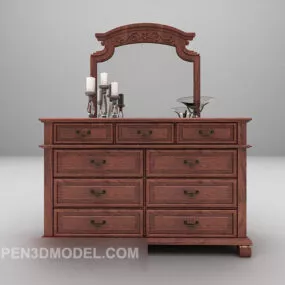 European Wood Dresser 3d model