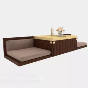 European Dwarf Sofa Stool 3d model