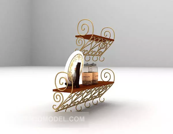 European Iron Decor Shelf Furniture 3d model European Iron Decor Shelf Furniture 3d model