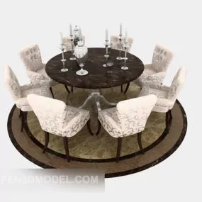 European Eight-person Table 3d model