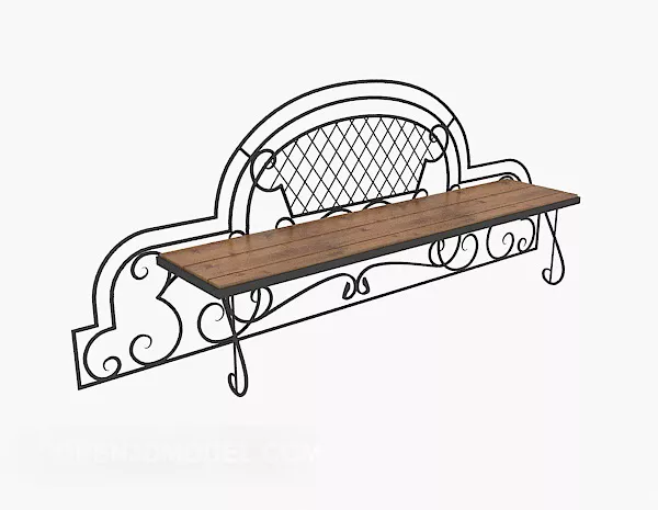 Settee Bench Upholstered 3d model