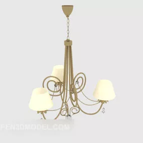 European Exquisite Home Chandelier 3d model