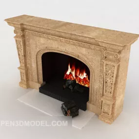 European Family Fireplace 3d model