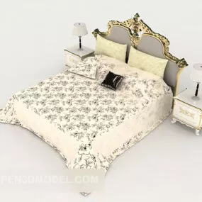 European Fancy Bed 3d model