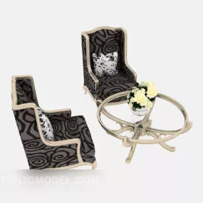 European Fashion Table Chair 3d model