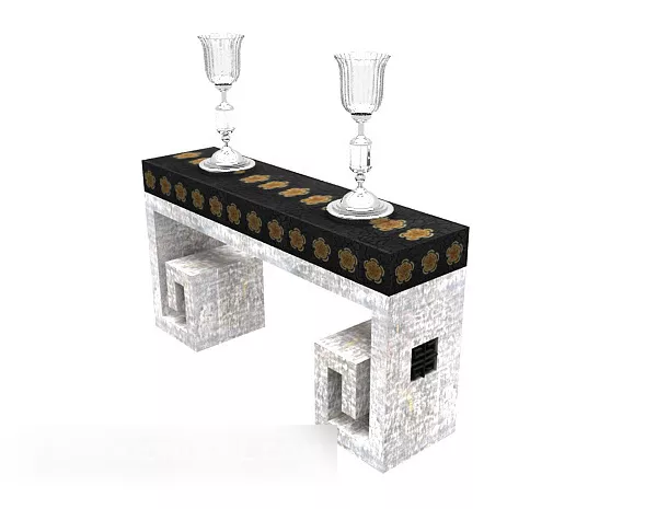 European Vintage Feature Side Table 3d model European Vintage Feature Side Table 3d model
