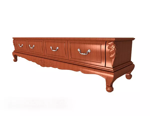 European Fine Tv Cabinet Red Wood 3d model European Fine Tv Cabinet Red Wood 3d model