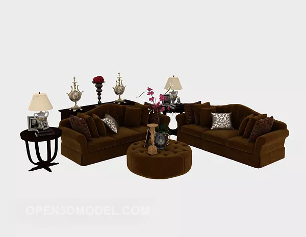 European Fine Combination Sofa 3d model European Fine Combination Sofa 3d model
