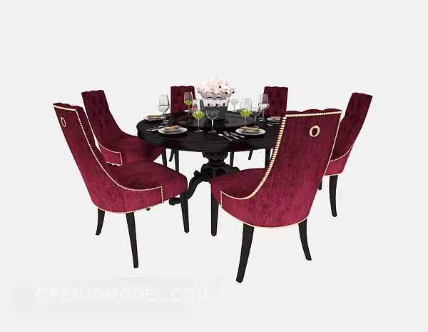 Dining Table Chair Modern Furniture 3d model