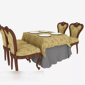 European Fine Dining Table Chair 3d model