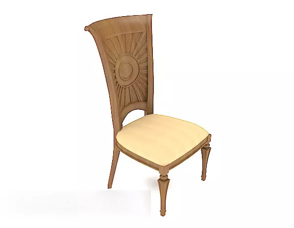 European Fine Solid Wood Dining Chair 3d model European Fine Solid Wood Dining Chair 3d model