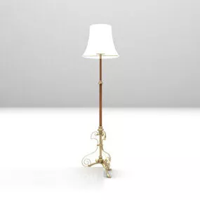 European Floor Lamp Brass Material 3d model