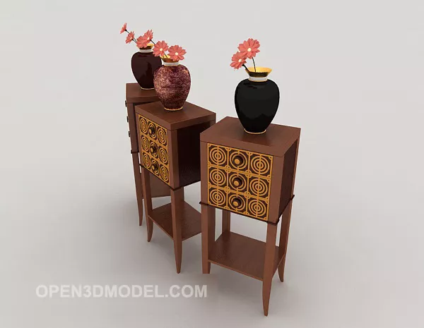 European Potted Flower Rack Wooden 3d model European Potted Flower Rack Wooden 3d model