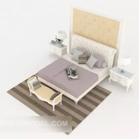 Home European Fresh Double Bed 3d model
