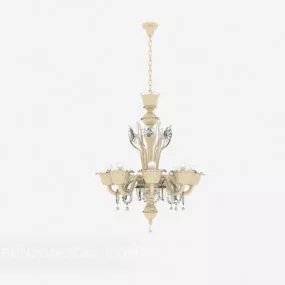 European Fresh Simple Chandelier 3d model