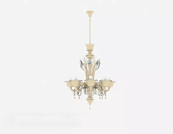 European Fresh Simple Chandelier 3d model European Fresh Simple Chandelier 3d model