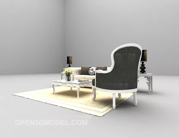 European Fresh Sofa 3d model European Fresh Sofa 3d model