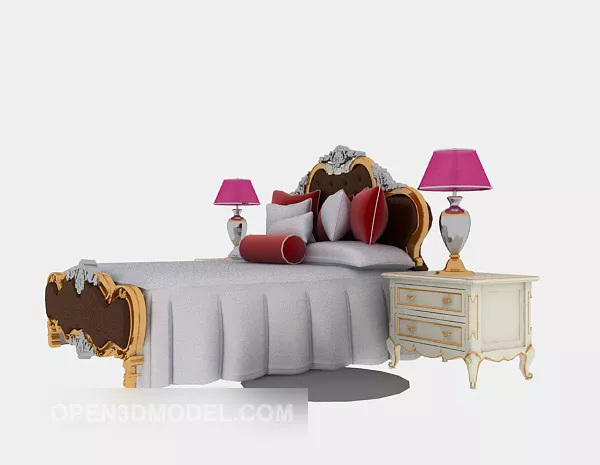 European Luxury Bed Furniture 3d model European Luxury Bed Furniture 3d model