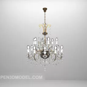 European Classic Glass Chandelier 3d model