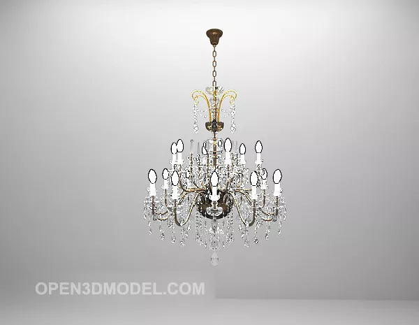 European Classic Glass Chandelier 3d model European Classic Glass Chandelier 3d model