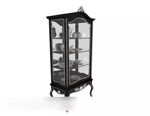 European Glass Display Cabinet 3d model European Glass Display Cabinet 3d model