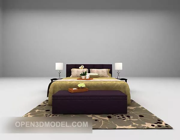 Simple Nightstand With Book 3d model