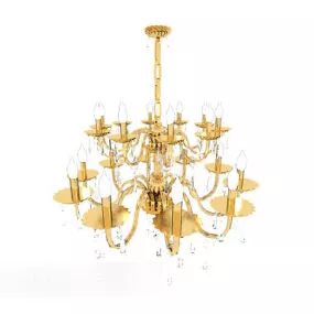 European Gold Crystal Chandelier 3d model