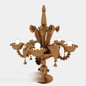 European Gold Home Lamp Vintage 3d model