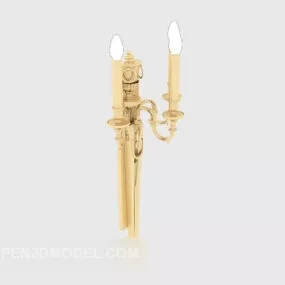 European Gold Wall Lamp 3d model