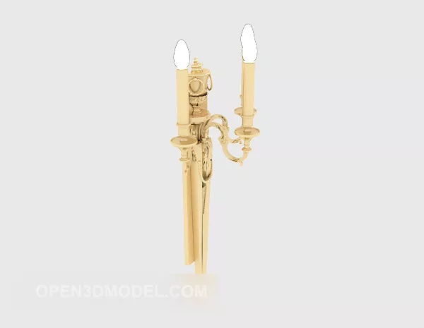 European Gold Wall Lamp 3d model European Gold Wall Lamp 3d model