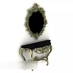 European Gorgeous Dresser With Mirror 3d model