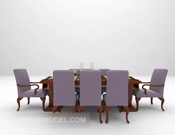 European Gorgeous Table Chair 3d model European Gorgeous Table Chair 3d model