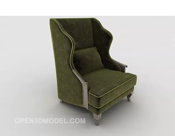 European Green Retro Single Sofa 3d model European Green Retro Single Sofa 3d model