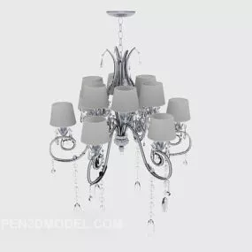 European Grey Chandelier 3d model